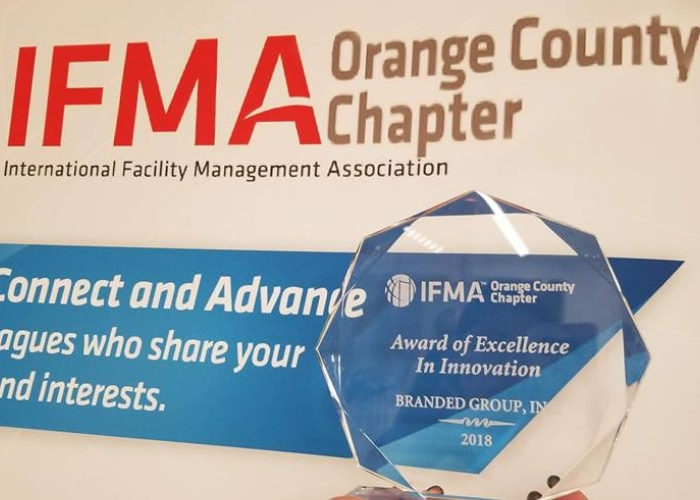 Branded Group's Excellence in Innovation trophy from IFMA.