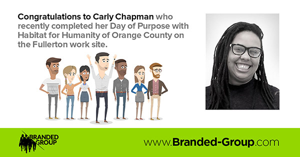 Day of Purpose congratulations to Carly Chapman.
